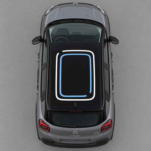 Open Capsules Roof Vinyl Decal Sticker for Citroen C3 2022-2026