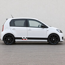 Checker Window Rail Side Vinyl Decal Sticker for Skoda Citigo_2
