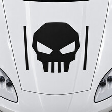 Skull Outrigger Standard Coupe Hood Vinyl Decal Sticker for Chevrolet Corvette C6 2005-2013_2
