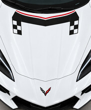 Checkered Shoulder Bridge C8 Stingray Hood Vinyl Decal Sticker for Chevrolet Corvette 2020_2