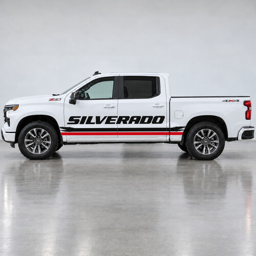 Open Type Brush Rails RST Crew Cab Side Vinyl Decal Sticker for Chevrolet Silverado 2024_1