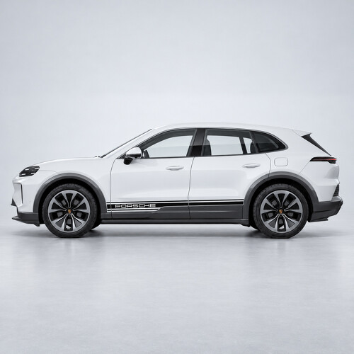 Branded Stripes Rocker Panel Vinyl Decal Sticker for Porsche Cayenne Electric