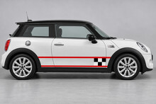 Front Grid Twin Rail Side Vinyl Decal Sticker for MINI Cooper 2014_2