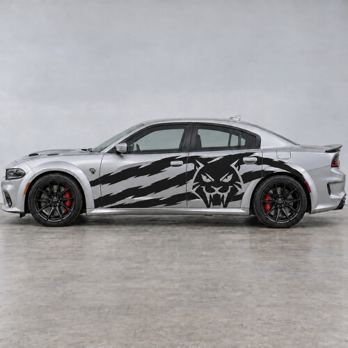Frontal Cat Rake Widebody Side Vinyl Decal Sticker for Dodge Charger 2023_1
