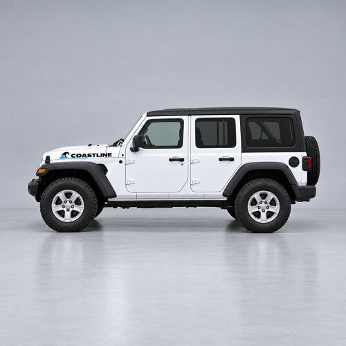 Coastline Wave Shoulder Hood Vinyl Decal Sticker for Jeep Wrangler 2021_1