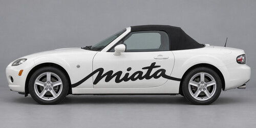 Open Script Side Vinyl Decal Sticker for Mazda MX-5 Miata 2006