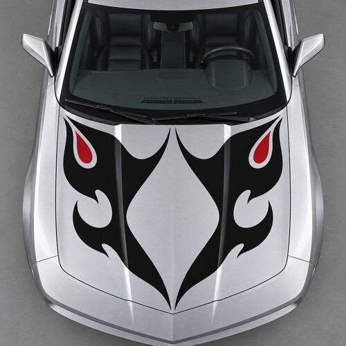 Twin Flame SS Hood Vinyl Decal Sticker for Chevrolet Camaro 2013_1