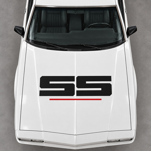 Squared SS Hood Vinyl Decal Sticker for Chevrolet Monte Carlo SS Sport Coupe (non-Aerocoupe) 1986_1