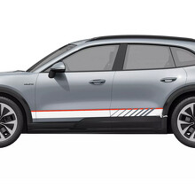 Dual Racing Stripes Rocker Panel Vinyl Decal Sticker for Porsche Cayenne Electric_2