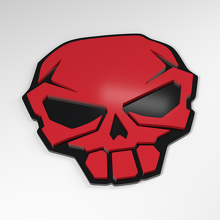 Skull Track Mask 3D Acrylic Badge_3