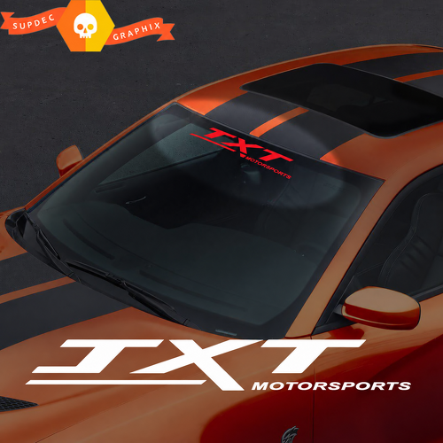 Custom Text Motorsports Windshield Banner Vinyl Decal for Dodge Challenger Charger