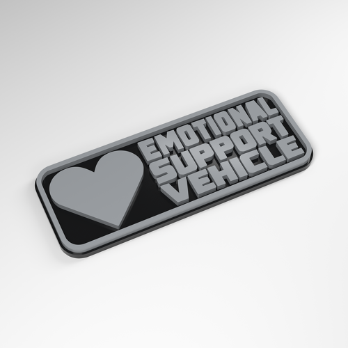 Emotional Support Vehicle 3D Acrylic Badge_1