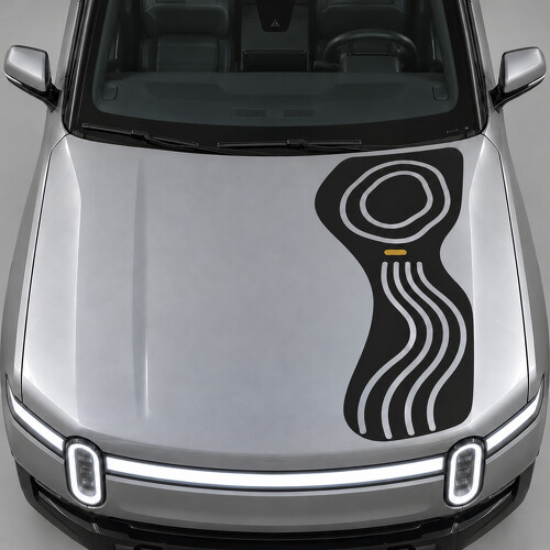 Contour Spine Hood Vinyl Decal Sticker for Rivian R1T 2022_1