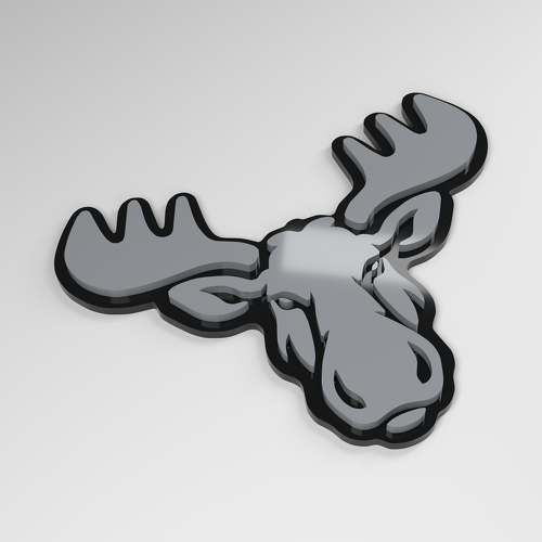 Moose 3D Acrylic Car Badge_1
