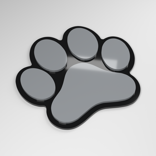 Dog Paw 3D Acrylic Car Badge