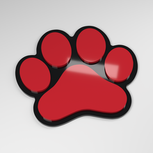 Dog Paw 3D Acrylic Car Badge_3