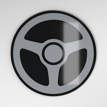 Steering Wheel 3D Acrylic Car Badge_4