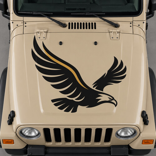 Sport TJ Banking Eagle Hood Vinyl Decal Sticker for Jeep Wrangler 2006