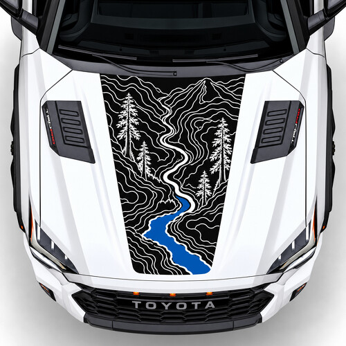 TRD Pro Forest River Hood Vinyl Decal Sticker for Toyota Sequoia III (XK80) 2022-present