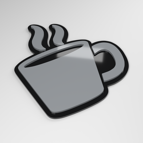 Coffee Cup 3D Acrylic Car Badge