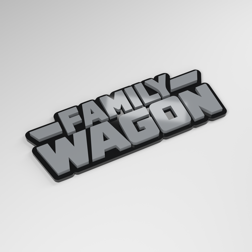 Family Wagon 3D Acrylic Car Badge_1