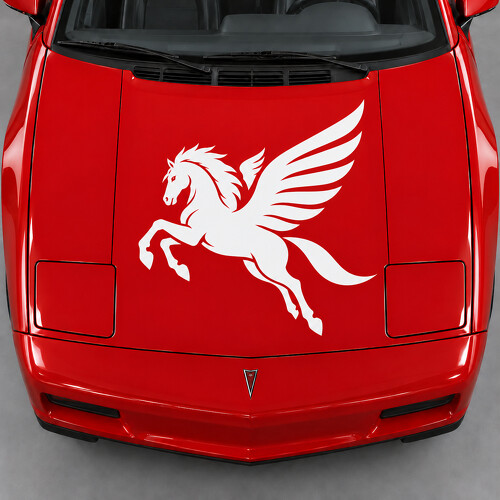 Pegasus Wing Sweep Hood Vinyl Decal for Pontiac Fiero GT Fastback 1986-1988_1