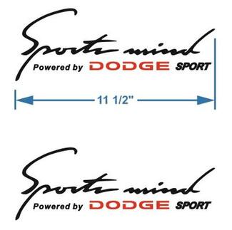 2 Sports Mind Powered by DODGE Decal stic