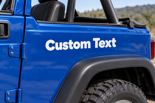 Text Custom Lettering Lettering Vinyl Decal for Jeep 