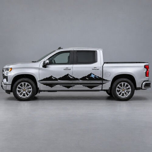 Summit Reflection Mountain Stripes Side Vinyl Decal Sticker for Chevrolet Silverado 1500 LT Crew Cab T1XX 2022–2026_1