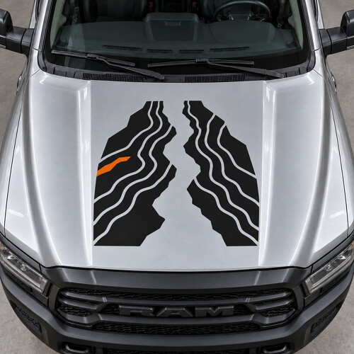 Faultline Hood Vinyl Decal Sticker for Ram 2500 Power Wagon Crew Cab DJ 2019–2024_1