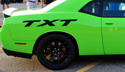 Custom Text Italic Lettering Rear Fender Vinyl Decal Sticker for Dodge Challenger SRT, Hellcat