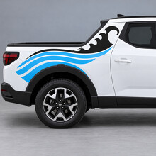 Coastal Breaker Wave Stripes Bedside and Pillar Vinyl Decal Sticker for Hyundai Santa Cruz SEL NXT 2022–2024_2
