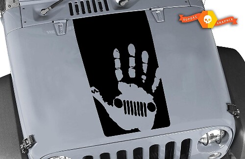 Handprint Grille Blackout Hood Vinyl Decal for Jeep Wrangler