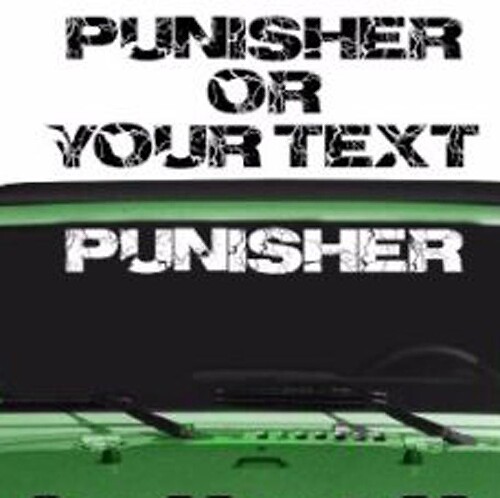 Punisher Distressed Windshield Vinyl Decal for Jeep 