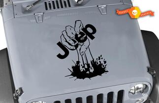 Jeep Decals Jeep Wrangler Zombie Hand Vinyl Hood Decal 15