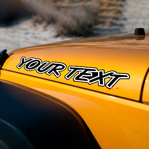 Lettering with Outline Bonnet Vinyl Decal for Jeep Wrangler