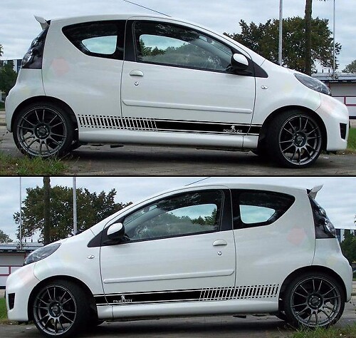 Decal Sticker Stripes Kit For PEUGEOT 107 Spoiler Bumper Exhaust Light Front Lip