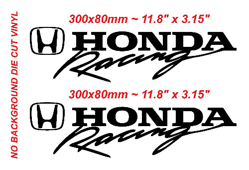 2x Honda Racing Type R sticker Vinyl Die cut Honda Racing Black Decal