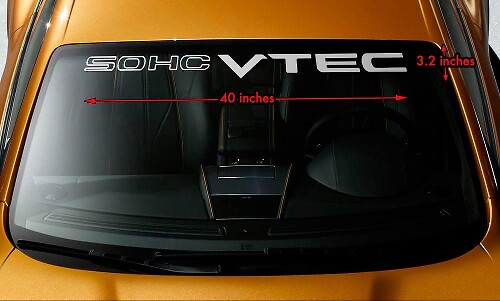 SOHC VTEC Windshield Banner Vinyl Decal for Honda Cars