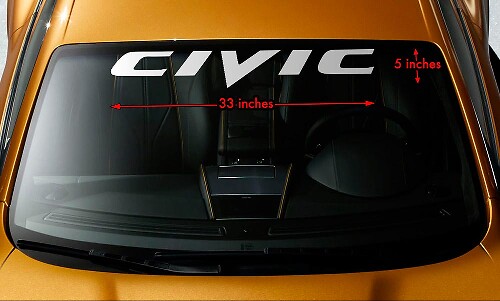 HONDA CIVIC  Windshield Banner Long Last Premium Vinyl Decal Sticker 33