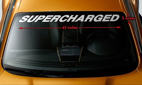 Supercharged Windshield Banner Vinyl Decal for Cars