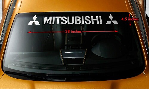 Mitsubishi & Logo Windshield Banner Vinyl Decal for Mitsubishi Cars