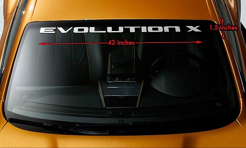 Evolution X Windshield Banner Vinyl Decal for Mitsubishi Evo X 