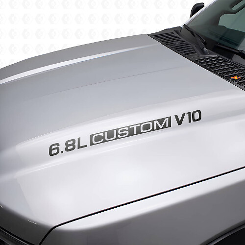 6.8L Custom V10 Hood Vinyl Decals for Musclecar F-250/350 Super Duty Excursion