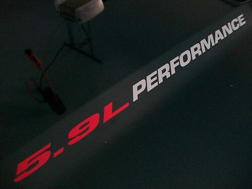 5.9L Performance Hood Vinyl Decal Pair for Dodge Ram Cummins