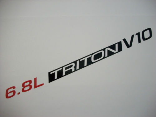 6.8L Triton V10 Bonnet Vinyl Decals For Musclecar F-250/350 Super Duty Excursion