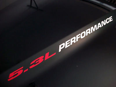 5.3L PERFORMANCE (pair) Bonnet sticker decals emblem for Chevy Silverado GMC Sierra