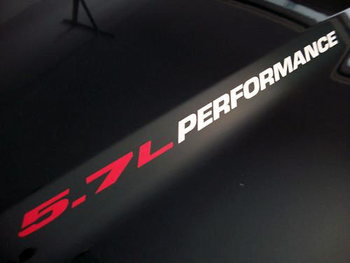 5.7L Performance Bonnet Vinyl Decals for Lorries and Muscle Cars