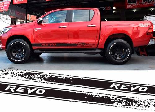 2pc hilux revo racing side stripe graphic Vinyl sticker for TOYOTA HILUX decals