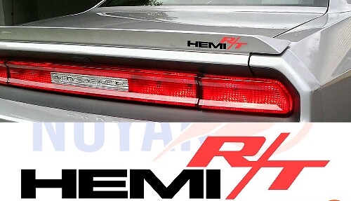HEMI R/T Style Emblem Side Vinyl Decal Set for Dodge Challenger